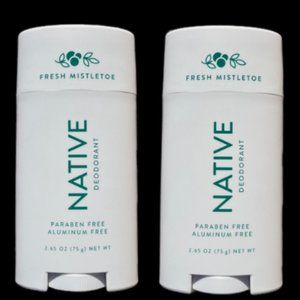 2X Native Deodorant--2.65 oz ea Fresh Mistletoe-Limited Ed Holiday-Aluminum Free